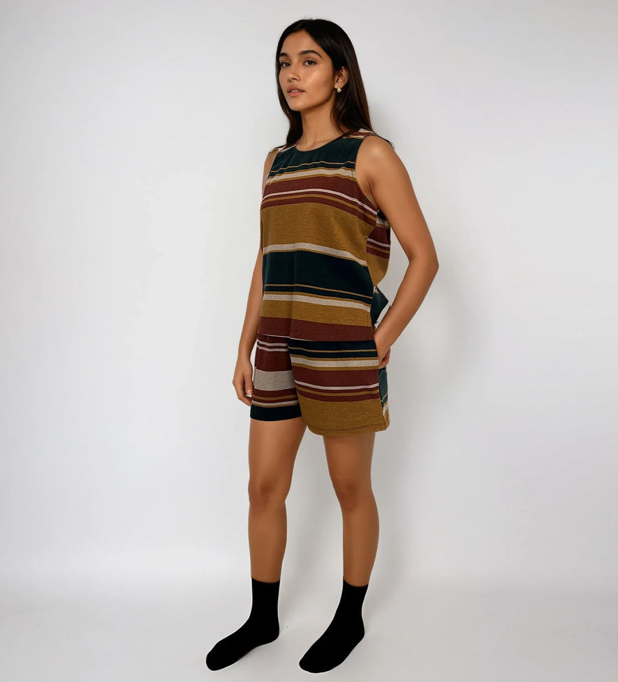 Pijama de Algodón con pantalón, blusa y short Desierto